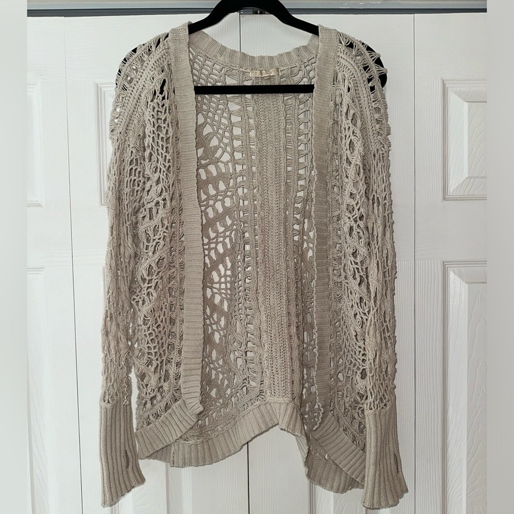 Gold Hawk Loose crochet sweater.